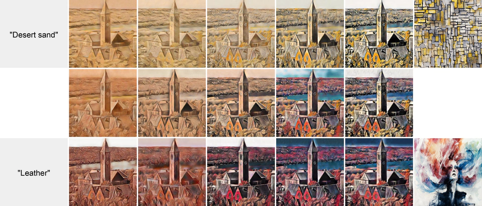 Multimodality-guided image style transfer examples